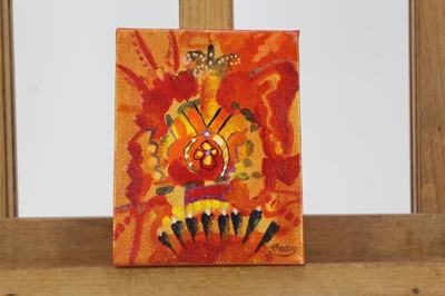 Lot 1877 - Jane Mackay, contemporary, oil and acrylic on canvas - Royal Emblems, 2012, 13cm x 10cm