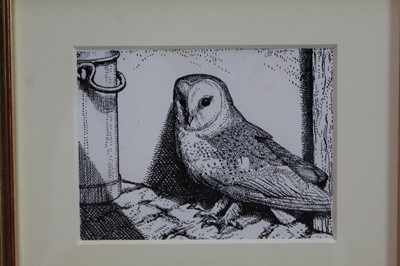 Lot 1878 - Gerald Gardiner (1902-1959) pen, ink and watercolour - The Wrong Roost, initialled and dated 1944, 10.5cm x 13.5cm, in glazed gilt frame 
Provenance: Chris Beetles Ltd., London