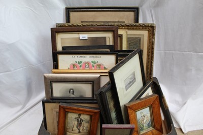 Lot 1860 - Collection of 18th and 19th century engravings, prints and other works to include James Gillray 'Madame Talian', Dighton hand coloured engravings, 19th century maple frames and others (22)