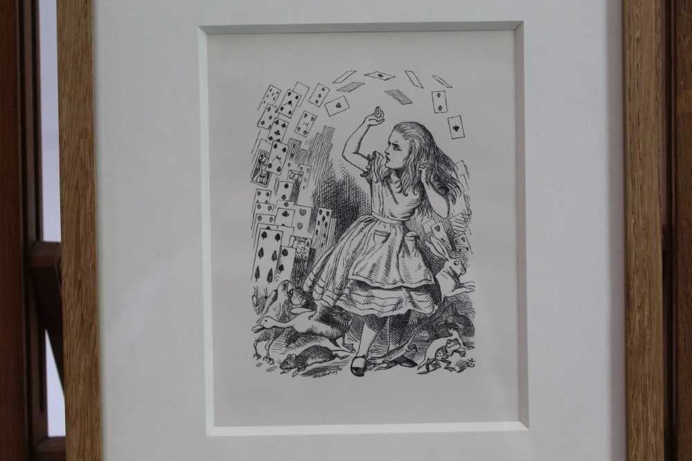Lot 1712 - Sir John Tenniel (1820 - 1914), pair of limited edition wood engravings - Alice's Adventures in Wonderland and Through the Looking-Glass, 214/250, 14.5cm x 11.5cm and 10.5cm x 10cm, in glazed frame...