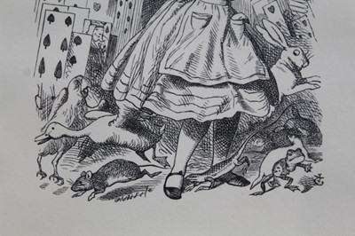 Lot 1712 - Sir John Tenniel (1820 - 1914), pair of limited edition wood engravings - Alice's Adventures in Wonderland and Through the Looking-Glass, 214/250, 14.5cm x 11.5cm and 10.5cm x 10cm, in glazed frame...