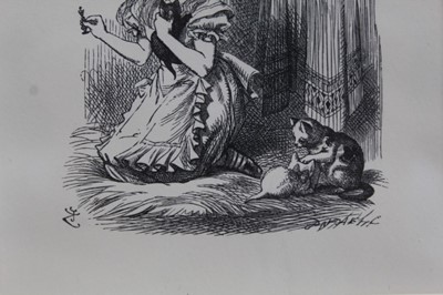 Lot 1712 - Sir John Tenniel (1820 - 1914), pair of limited edition wood engravings - Alice's Adventures in Wonderland and Through the Looking-Glass, 214/250, 14.5cm x 11.5cm and 10.5cm x 10cm, in glazed frame...