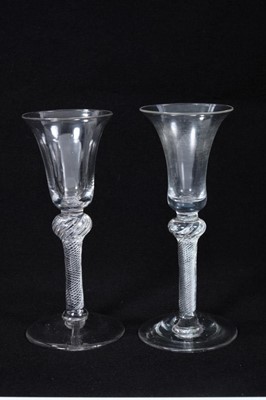 Lot 1924 - Two Georgian wine glasses, c.1750