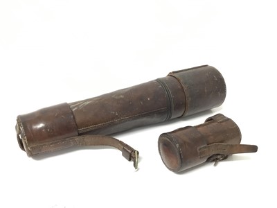 Lot 2499 - Watson Mk II military three-drawer brass telescope in leather case, dated 1903, with broad arrow mark