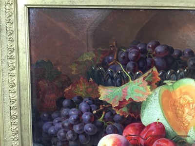 Lot 1146 - Eloise Harriet Stannard (1829-1915) oil on canvas, still life of melons and grapes