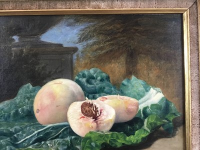 Lot 1145 - Eloise Harriet Stannard (1828-1915) oil on canvas, Peaches and snail