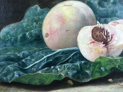 Lot 1145 - Eloise Harriet Stannard (1828-1915) oil on canvas, Peaches and snail