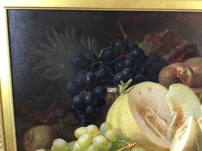 Lot 1147 - Eloise Harriet Stannard (1828-1915) oil on canvas, Peaches and grapes