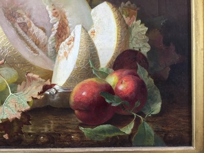Lot 1147 - Eloise Harriet Stannard (1828-1915) oil on canvas, Peaches and grapes