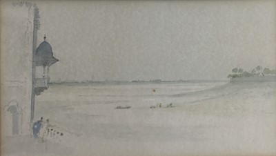 Lot 120 - Attributed to Hugh Casson (1910-1999) two watercolours - landscapes, 6.5cm x 11.5cm and 12.5cm x 22cm, in glazed frames