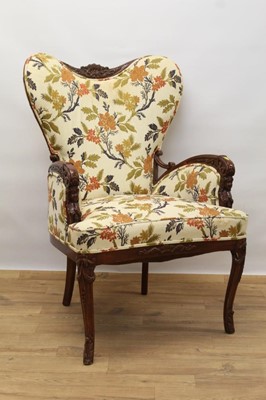 Lot 1506 - 18th century style Continental mahogany open armchair