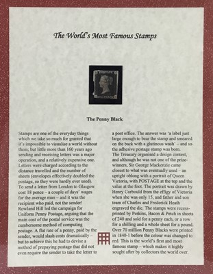 Lot 2013 - 1840 penny black stamp, in fine used, three margin condition, in presentation case by The Westminster Collection Ltd