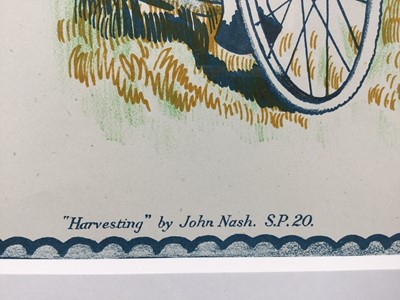Lot 1130 - *John Northcote Nash (1893-1977), lithograph from the School Prints series - Harvesting, 48.5cm x 75cm, in glazed frame