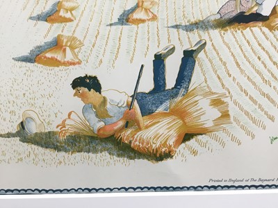 Lot 1130 - *John Northcote Nash (1893-1977), lithograph from the School Prints series - Harvesting, 48.5cm x 75cm, in glazed frame