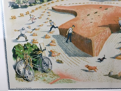 Lot 1130 - *John Northcote Nash (1893-1977), lithograph from the School Prints series - Harvesting, 48.5cm x 75cm, in glazed frame