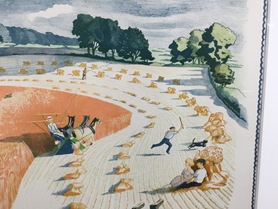 Lot 1130 - *John Northcote Nash (1893-1977), lithograph from the School Prints series - Harvesting, 48.5cm x 75cm, in glazed frame