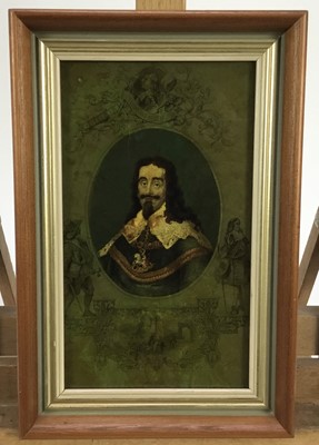 Lot 2021 - Jenny Simpson (1931-2020), Georgian-style glass pictures, framed and glazed - seven portraits