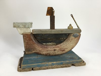 Lot 1915 - Sid Burnard (b.1948) driftwood sculpture - "Loo Seatania", signed, titled and dated '08, 47cm long
