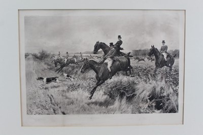 Lot 1021 - Thomas Blinks (1860-1912) three signed photogravures - Hunting Scenes, 40cm x 57cm, in glazed frames