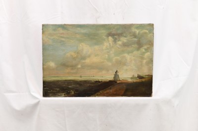 Lot 1148 - After John Constable (1776-1837) oil on canvas - Harwich Lighthouse, 30.5cm x 45.5cm, unframed  
NB: Constable painted at least three versions of 'Harwich Lighthouse'