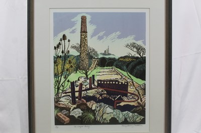 Lot 76 - Penny Berry Paterson (1941-2021) signed limited edition colour linocut - No Longer Busy, 10/30, 45cm x 36cm in glazed frame