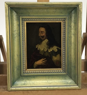 Lot 2034 - Jenny Simpson (1931-2020), Georgian-style glass pictures, framed and glazed - eight pictures, including portraits