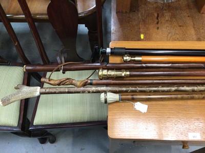 Lot 62 - Group of seven assorted walking sticks