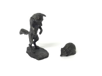 Lot 2372 - Sarah Maclaurin for Nelson & Forbes - limited edition bronze sculpture of a Fox no. 40 of 500, with original box and packing