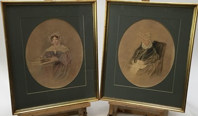 Lot 98 - English School, Mid 19th century, watercolour and body colour, two portraits - Mary Dicker, born May 13. 1793, the second described in a later hand verso as Rebecca, daughter of John and Mary Davis...