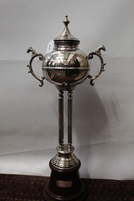 Lot 2033 - Isle of Man TT Racing interest - relating to B Coverdale, including a 1973 winners trophy for the 500cc world championship Portuguese Grand Prix side cars