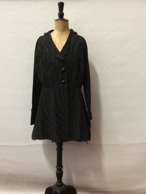 Lot 2057 - Victorian black long jacket with three long black skirts.