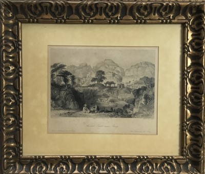 Lot 231 - After Thomas Allom (1804-1872) set of six black and white engravings - Canton and other Oriental subjects, in glazed gilt frames