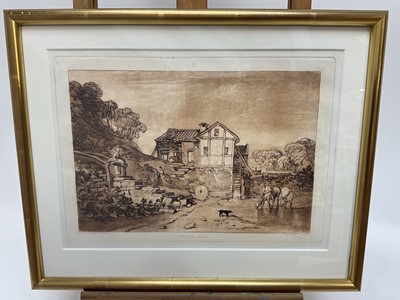 Lot 28 - After J. M. Turner, etching and mezzotint - Water Mill, from Liber Studiorum, 22cm x 31cm, in glazed gilt frame 
Provenance: Goldmark Gallery, Rutland