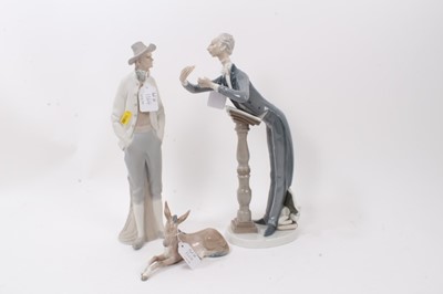 Lot 1164 - Two Lladro figures and a Lladro donkey