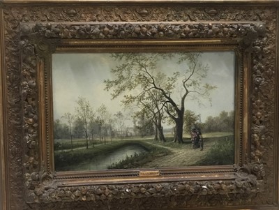 Lot 60 - J Dalmont (19th century) oil on panel, pair of landscapes