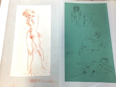 Lot 195 - Peter Collins (1923- 2001) ten nude studies and sketches mounted in a folio
