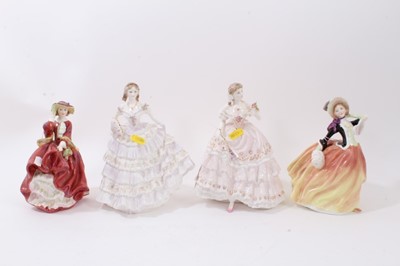 Lot 1165 - Two Royal Doulton figures together with two Royal Worcester figures