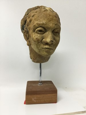 Lot 79 - Plaster sculpture of a Nubian head, on stand