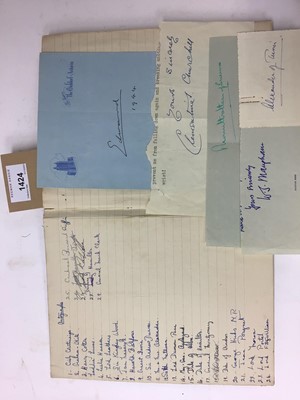Lot 1424 - Autograph album to include Edward VIII signed Edward 1944 on The Towers, The Waldorf-Astoria writing paper, USA General Mark W Clark 1947 on The Dorcester Hotel writing paper