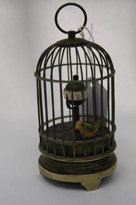 Lot 2390 - Novelty clock in the form of bird in a cage