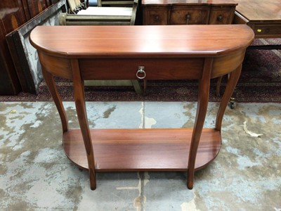 Lot 1029 - Mahogany two tier hall table with single drawer