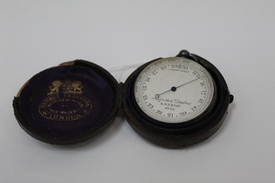 Lot 2391 - Pocket barometer in case by Negretti & Zambra