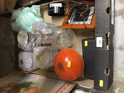 Lot 398 - Art Deco lamp shades, Art Deco plated items and sundries