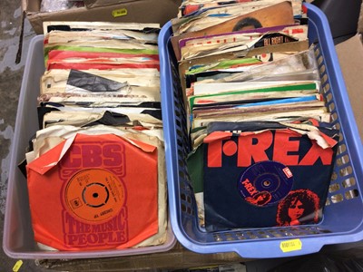 Lot 270 - Records - Two boxes of singles including Beatles, Sweet, T-Rex and a box of CDs