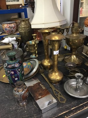 Lot 180 - Brass, copper, cloisonné, etc
