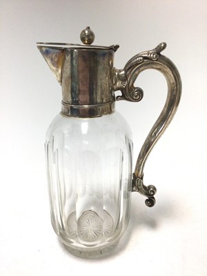 Lot 346 - Victorian silver mounted cut glass claret jug