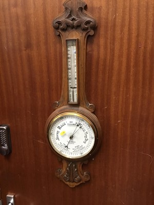 Lot 391 - Edwardian Carved barometer