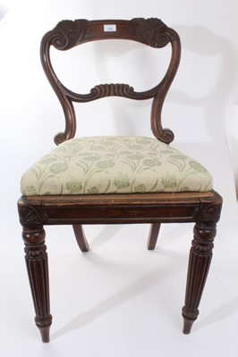 Lot 1456 - Victorian mahogany chair, with Royal VR cypher and numbered, likely to be a chair from an official government office