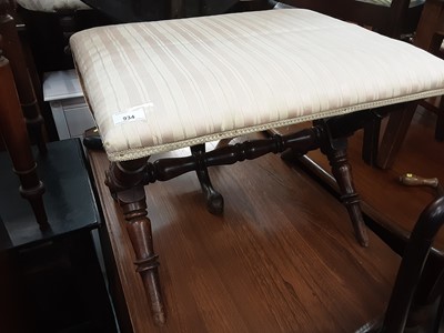 Lot 934 - Victorian X framed  stool on turned legs, George III childs bergère chair and Victorian childs chair (3)