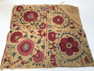 Lot 2075 - 19th century Suzani, unfortunately it has been cut into sections.